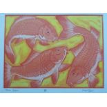 Mark Spain, Three Fishes aquatint etching numbered 20/250, signed. 25 x 18.5 cm platemarks