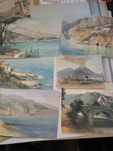 Continental school, 1930's quantity of 17 watercolours & 5 oils, one artist's "Grand Tour" - Image 2 of 15