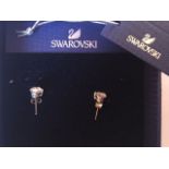 SWAROVSKI - boxed pair of Swarovski crystal solitaire earrings