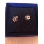 SWAROVSKI - boxed pair of Swarovski crystal solitaire earrings