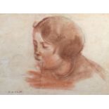 Auguste-Theodore Desch (French 1877-1924), signed, portrait of a child, charcoal & chalk, 20 x 26cm