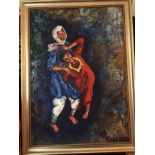 **Susanna Viale, Italian contemporary, signed, dated, portrait of figures oil on board, 69cm x 48cm