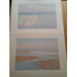 Pair of limited edition prints "Morning Tide" 193/200 & "Sea Fishing" 135/200. Signed. 44 x 30.5 cm