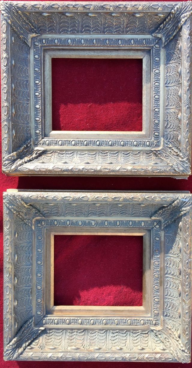 Pair of modern frames, each inset: 20.5cm x 25.5cm, each outer frame: 44 x 49cm.