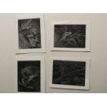 Group of 4 wildlife etchings, 49/150 signed to margins in pencil:  Mouse, Frog, Deer, Badger.