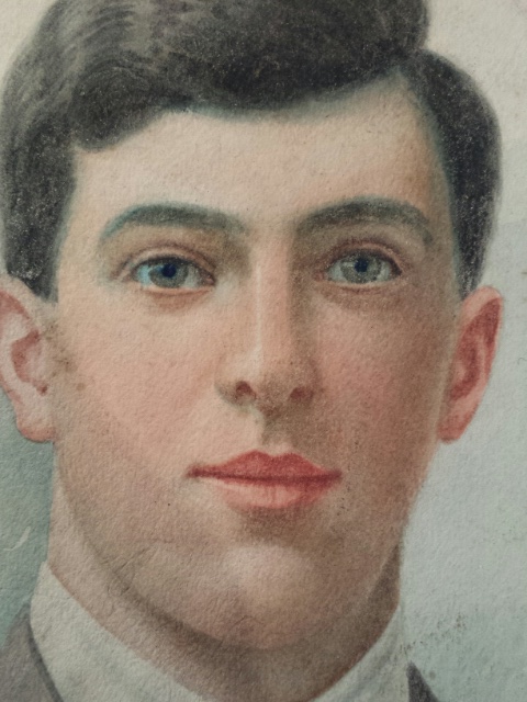 2 signed watercolour portraits of men. 1948 and 1919, both signed