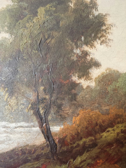 English School oil on canvas late 19th/early 20th century River Dart Devon, inscribed verso - Image 3 of 18