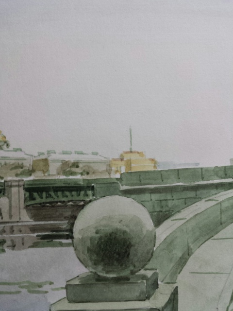 Russian school watercolour of St Petersburg, signed and dated 2003 lower right, inscribed verso - Image 3 of 12