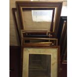 21 assorted picture frames of varying sizes and ages, some with glass.