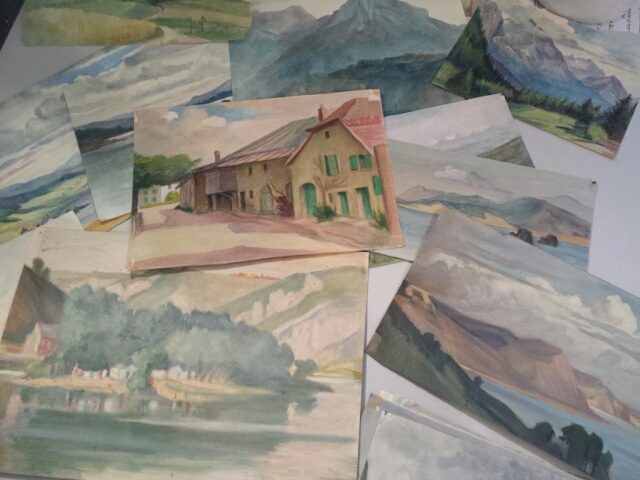 Continental school, 1930's quantity of 22 watercolours & 1 oil europe scenes, "Grand Tour" - Image 8 of 11