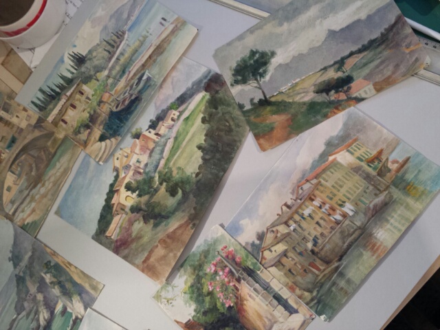 Continental school, 1930's quantity of 17 watercolours & 5 oils, one artist's "Grand Tour" - Image 3 of 15