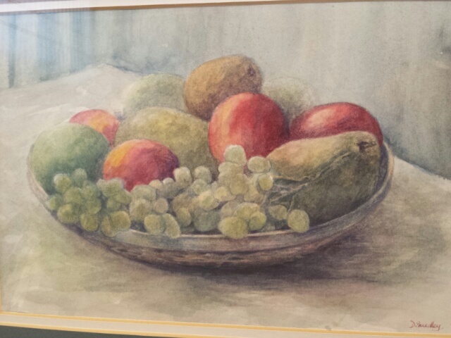 English school 20th century signed watercolour, still life of fruit.
