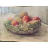 English school 20th century signed watercolour, still life of fruit.