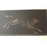 Aquatint etching Colette Baker, Running Wolf, signed and numbered 3/200, platemarks