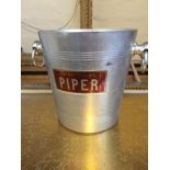 Piper, vintage Champagne ice bucket, with two handles. Condition: as found