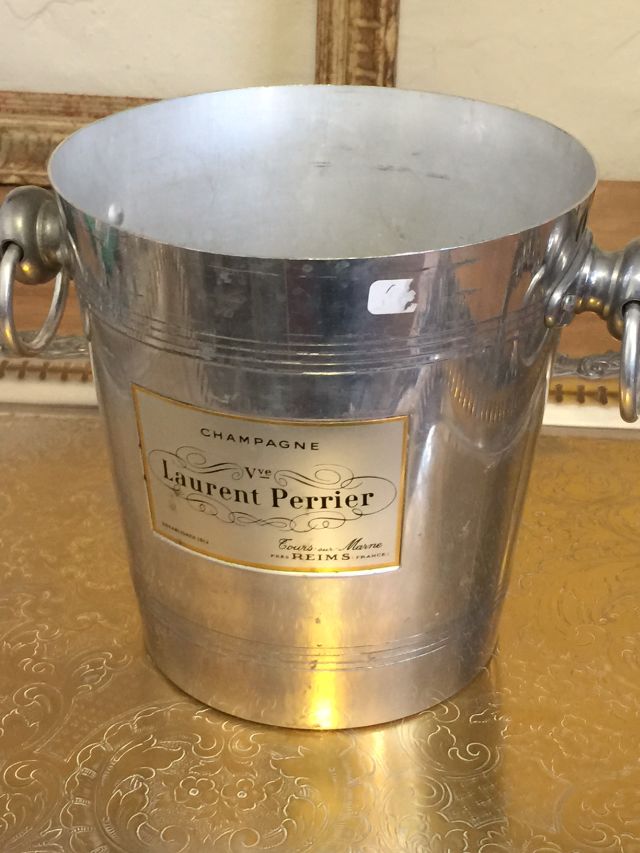 Laurent Perrier, vintage Champagne ice bucket, with two handles. Condition: as found.