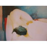 Framed (no glass) large print of a nude, signed, numbered 163/180. 64 x 50 cm (frame 88 x 75 cm)