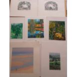 Group of prints and etchings inc Jenny Tapping. Signed, numbered. Platemarks