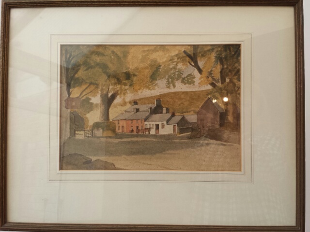 Welsh School watercolour, inscription verso 'Dolaucothy' attribution to Sir William Hewingham KCMG