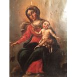 18th century, Continental School, the Madonna and Child, oil on canvas, 37 x 27cm.
