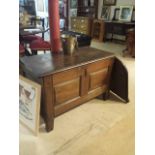 Antique French rustic oak coffer / chest. 104 cm long, 53 cm deep, 66 cm high