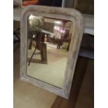 Large French mirror with off-white moulded frame. Overall 94 x 68 cm