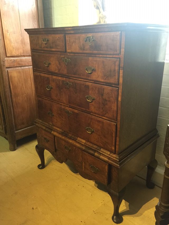 French antique oak secretaire, early 19thC.