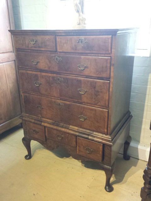 French antique oak secretaire, early 19thC. - Image 7 of 18