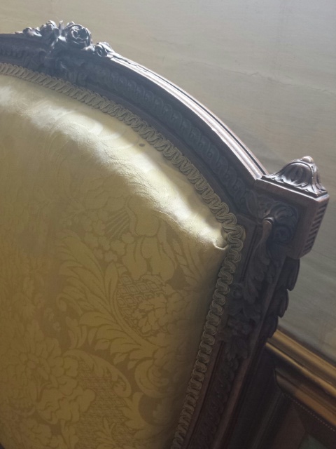 Pair of Louis XV French chairs, later reproductions but still with some age. Recovered in the latter - Image 20 of 25
