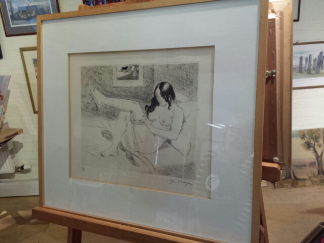 Yves Brayer (French 1907-1990) signed, numbered ltd editn engraving, nude in interior numbered 24/25 - Image 8 of 8