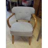1930's- 1940's bedroom chair, seat height 43 cm, height to top of backrest 71.5 cm, overall width