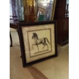 Large good quality framed print of a horse, extremely decorative, heavy