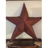 Rustic metal barn star (red) c. 112 cm diameter