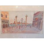 Continental school, indistinctly signed and dated 1983, "Venice", watercolour, framed and glazed,