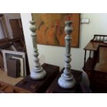 Pair of large pricket sticks, Italian, each 74 cm high excluding prickets