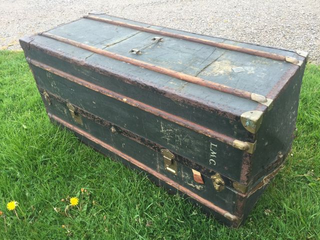 Gentlemans travelling wardrobe trunk, having various drawer compartments. Overall 136 cm high - Image 3 of 7