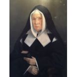 French School, 19/20th century, oil on canvas, portrait of a nun dressed in her habit. 92cm x 73cm