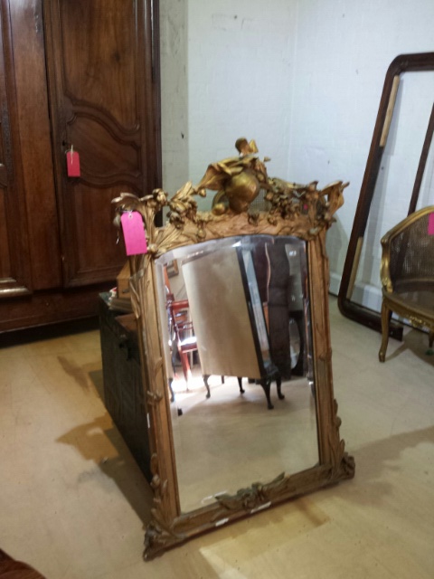 Large heavily gilded French mirror, 1920's Art Deco period, bevelled glass - Image 9 of 11