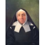 French School, 19th century, oil on canvas, portrait of a nun dressed in her habit. 81cm x 65cm.