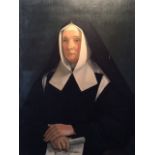 French School, 19th century, oil on canvas, portrait of a nun dressed in her habit. 85cm x 65cm