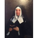 French School, 19/20th century, oil on canvas, portrait of a nun dressed in her habit, 85cm x 65cm.