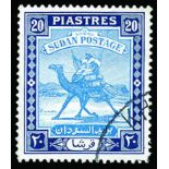 1948 20p pale blue and deep blue, chalky paper, perf 13 (SG 110a), fine used by part Khartoum cds at