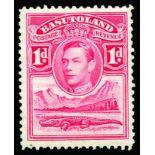1938 1d scarlet variety 'Tower flaw' (SG 19a) u/m, small mark in margin at foot otherwise fine,