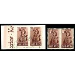 1942-44 War Effort (reduced sizes), 1½d red-brown "Airman", two units with roulette omitted (SG