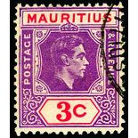 1938-49 3c Reddish purple and scarlet with "Split frame" variety (SG 253b), fine used with part cds,