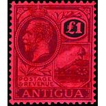 1921-29 Watermark Multi Crown 3d purple/pale yellow to £1 purple and black/red (SG 55/61) large part