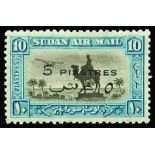 1938 Air 5p on 10p brown and greenish blue, perf 11½x12½ (SG 77b), a couple of shortish perfs at