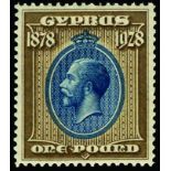 1928 50th Anniversary of British Rule ¾pi deep dull purple to £1 blue and bistre-brown (SG 123/32)