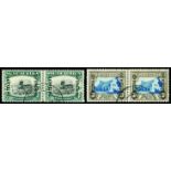 1935-49 Overprint type O3, 5s black and blue-green and 10s blue and sepia (SG O28/9) horizontal