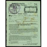 1890 July 2, Penny Postage Jubilee "MONEY ORDER" form (115 x 154mm) numbered '76' and made out for